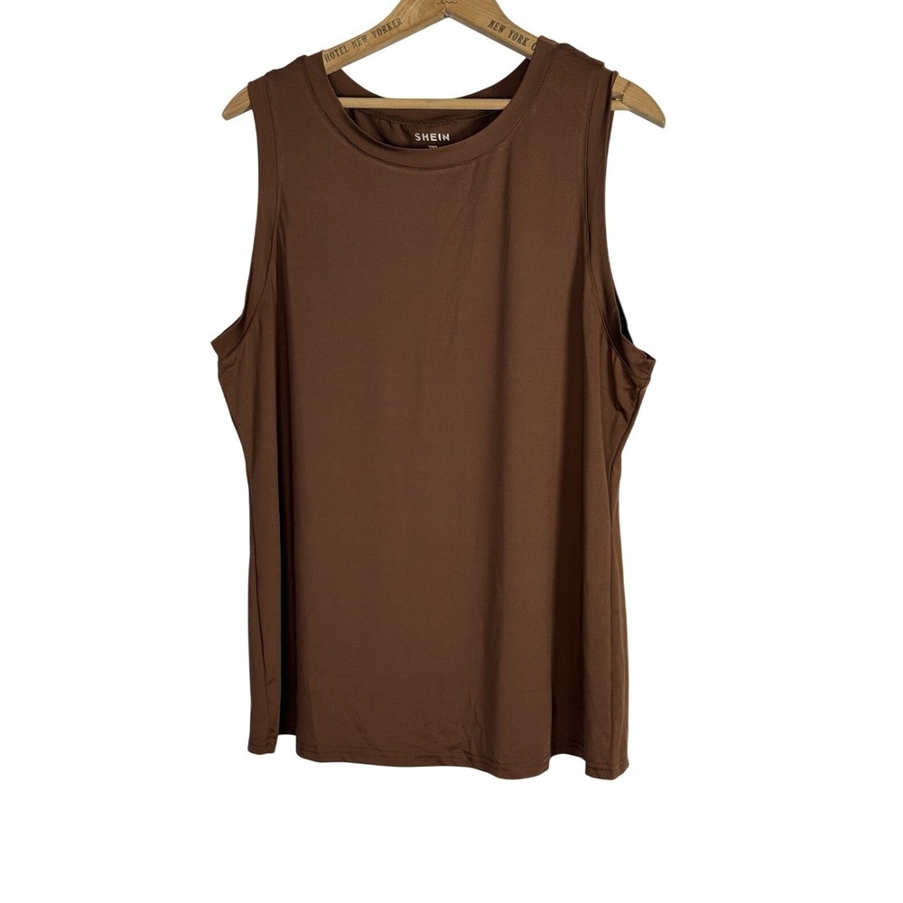 SHEIN T-shirt Sleeveless 2XL Brown Tank Top
